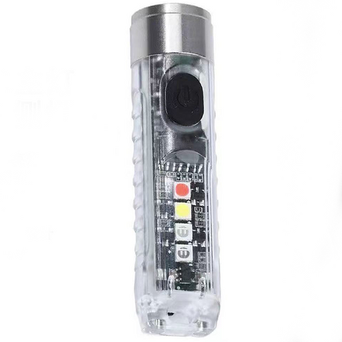 Mini Keychain Flashlight with Multi-Color Side Lights and Magnetic Base