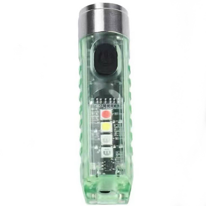 Mini Keychain Flashlight with Multi-Color Side Lights and Magnetic Base