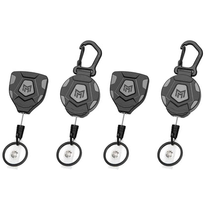 Heavy Duty Retractable Keychain Steel Cord Carabiner Badge Reel