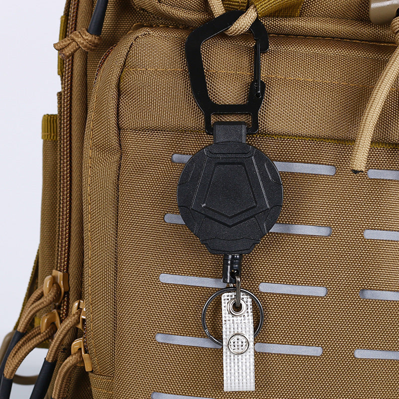 Heavy Duty Retractable Keychain Steel Cord Carabiner Badge Reel