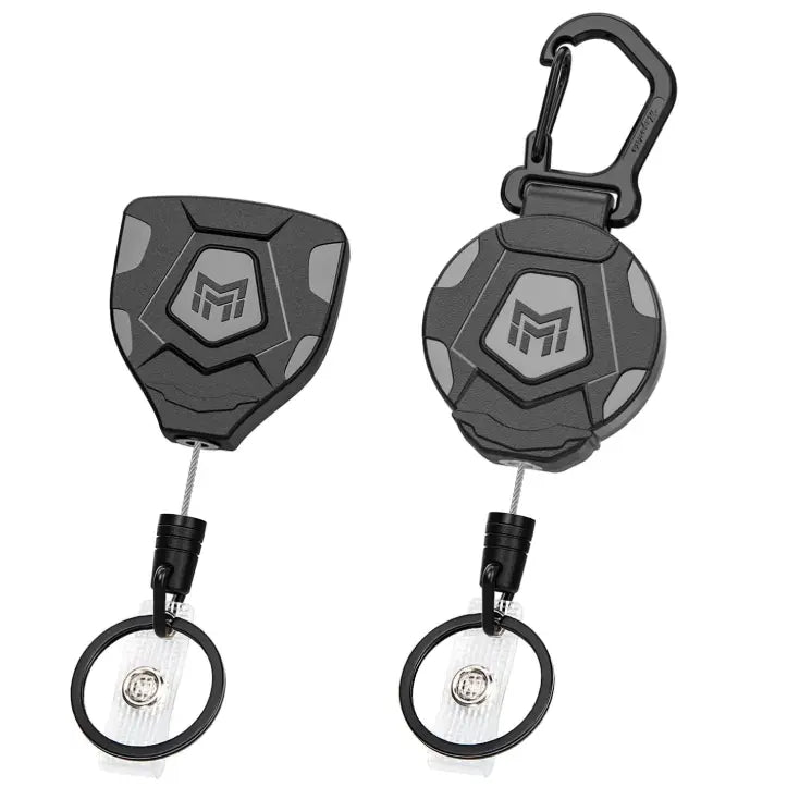 Heavy Duty Retractable Keychain Steel Cord Carabiner Badge Reel