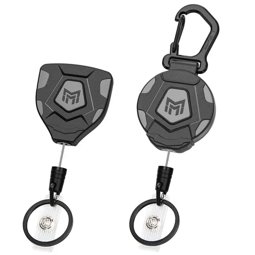Heavy Duty Retractable Keychain Steel Cord Carabiner Badge Reel
