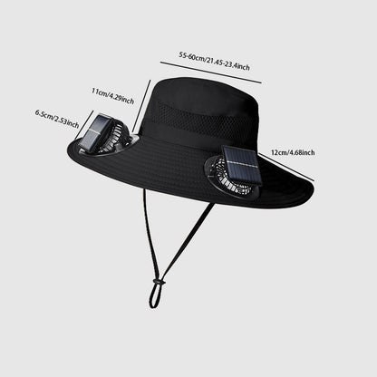 Solar-Powered Fan Hat: 3-Speed Adjustable, Waterproof Design