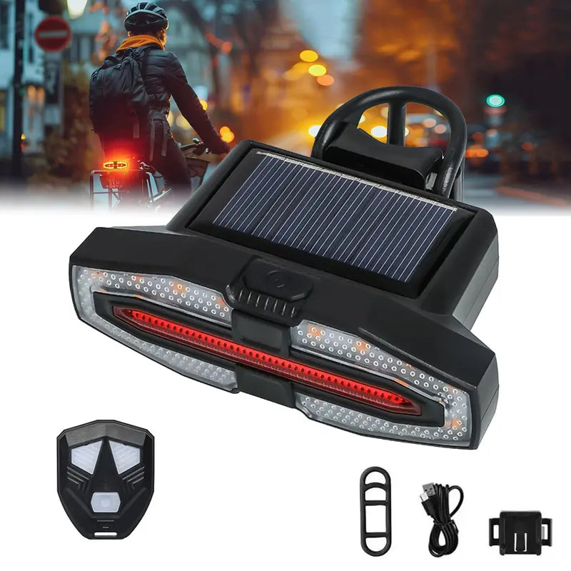 RideSignal™ Solar Bike Tail Light – Rechargeable Safety Light with Remote Control