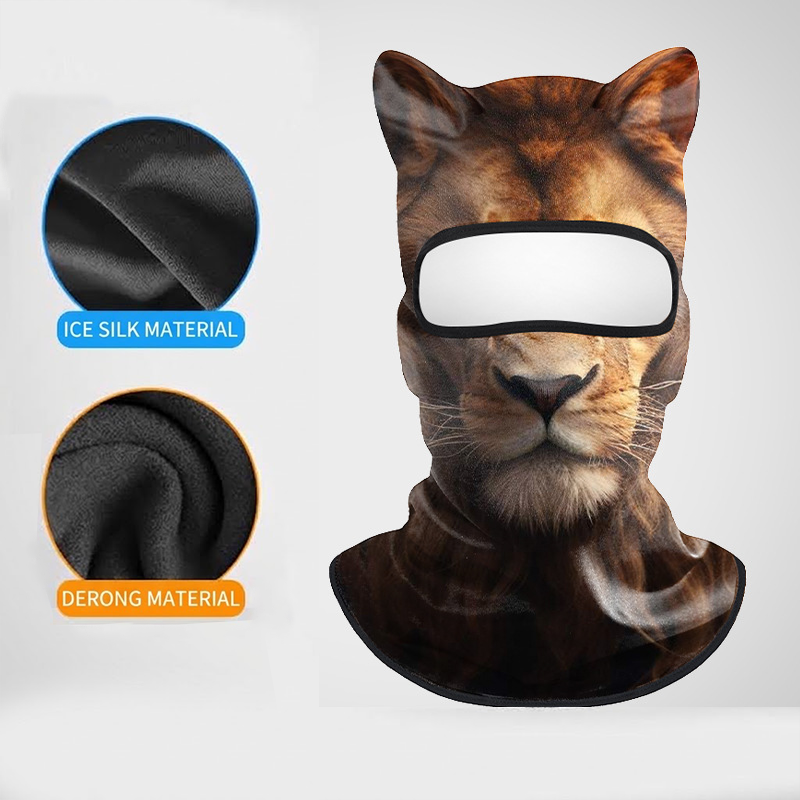 3D Animal Ears Balaclava Face Mask UV Protection Cooling Hood