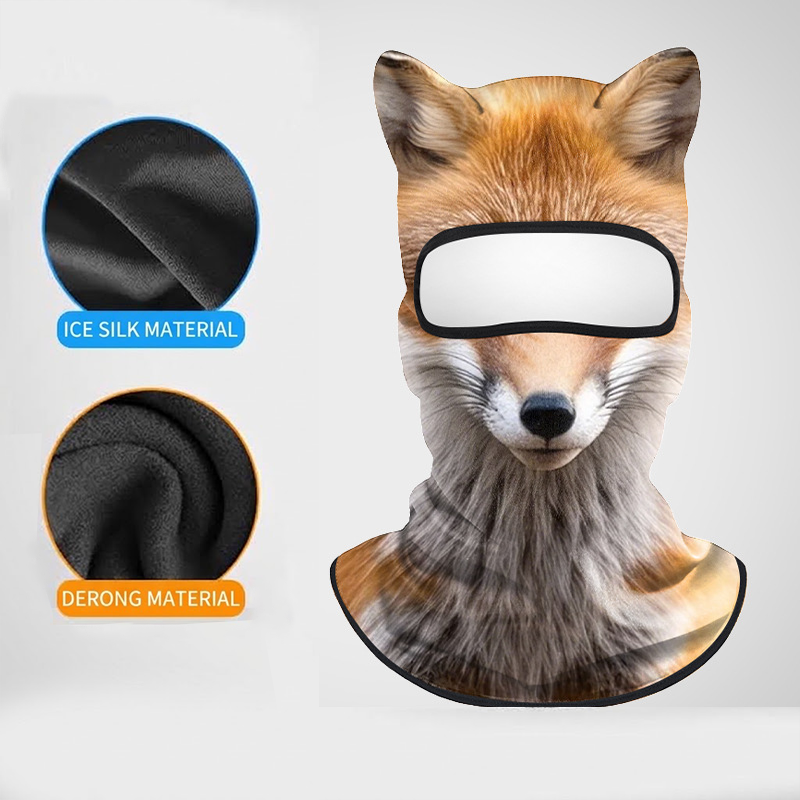 3D Animal Ears Balaclava Face Mask UV Protection Cooling Hood