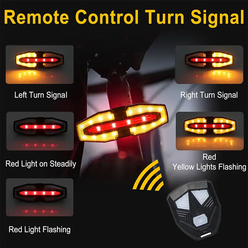 RideSignal™ Solar Bike Tail Light – Rechargeable Safety Light with Remote Control