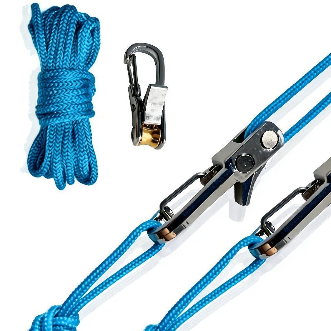Heavy Duty Metal Rope Ratchet Hanger Pulley Tie Down Adjuster Set