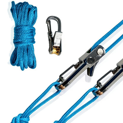 Heavy Duty Metal Rope Ratchet Hanger Pulley Tie Down Adjuster Set