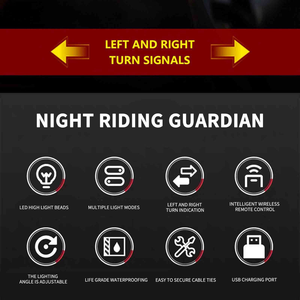 RideSignal™ Solar Bike Tail Light – Rechargeable Safety Light with Remote Control