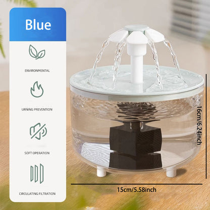 Anti-Dry-Burn Automatic Pet Water Fountain: Flowing Water Circulation & Multi-Layer Filtration