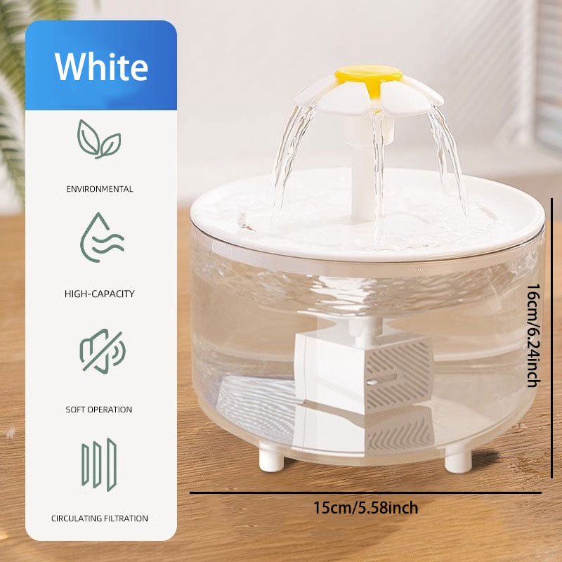 Anti-Dry-Burn Automatic Pet Water Fountain: Flowing Water Circulation & Multi-Layer Filtration
