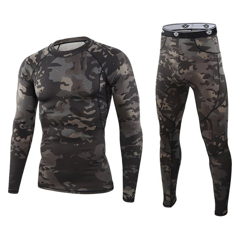 Men's Stretch Thermal Underwear Tactical Sports Shapewear Set - Terozi