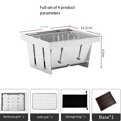 Portable Foldable Pocket Grill – Stainless Steel Outdoor BBQ Rack - Terozi