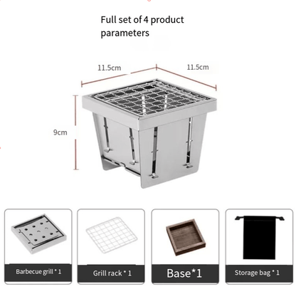 Portable Foldable Pocket Grill – Stainless Steel Outdoor BBQ Rack - Terozi