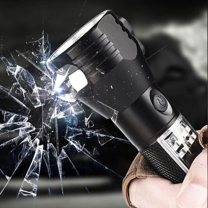 Rechargeable Solar Powered Emergency Hammer Flashlight: Alarm & Safety Tool - Terozi