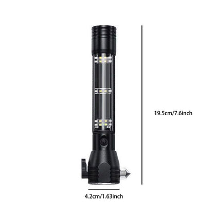 Rechargeable Solar Powered Emergency Hammer Flashlight: Alarm & Safety Tool - Terozi