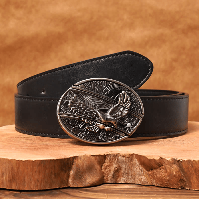 RetroCraft Knife Belt – Classic Leather with Hidden Folding Blade - Terozi