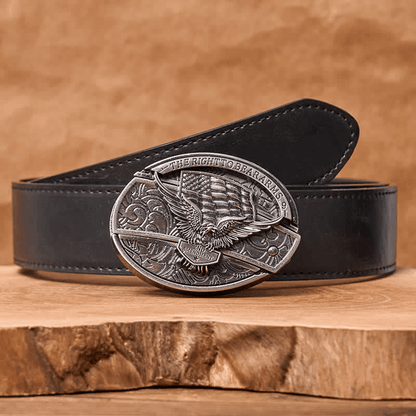 RetroCraft Knife Belt – Classic Leather with Hidden Folding Blade - Terozi